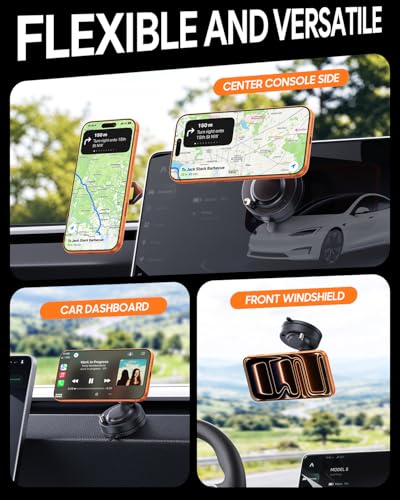 Meifigno for Magsafe Car Mount, [Metal Alloy Arm] Strongest Vacuum Suction & Magnetic Phone Holders for Your Car, Adjustable Car Phone Mount, Car Accessories for iPhone 17 16 15 14 13 12& Android - image 6