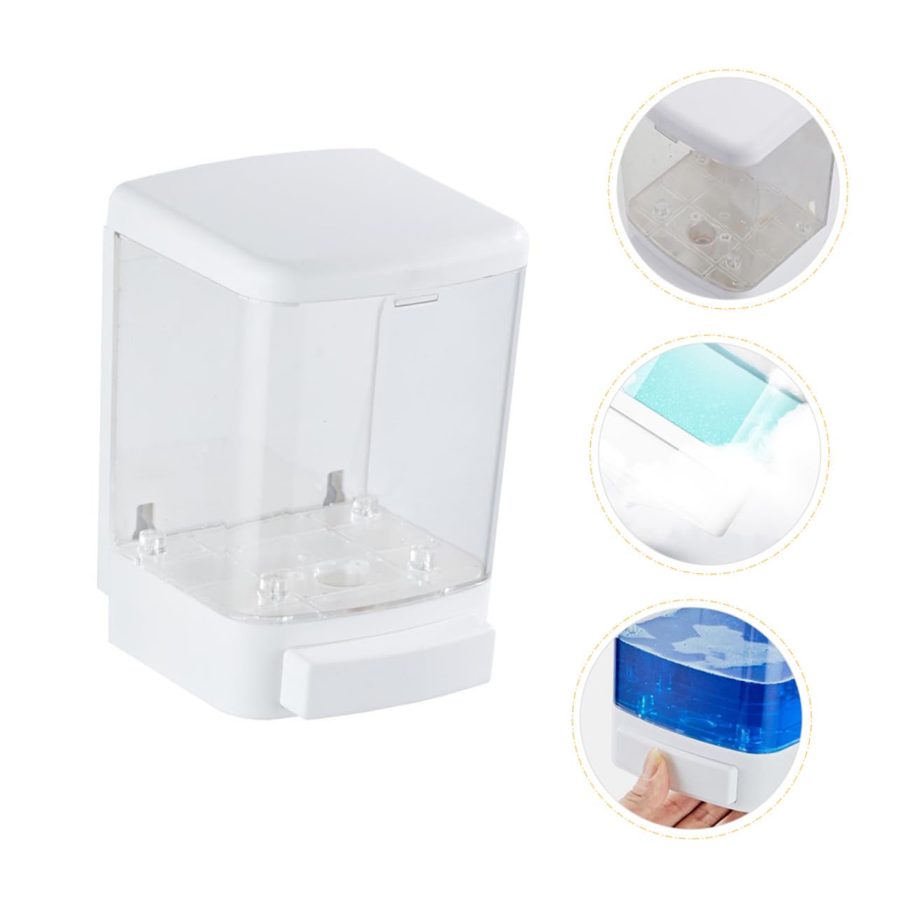 ERINGOGO Distributore Di Sapone Schiumogeno Manuale Parete Realizzato in Plastica Di Facile Da Pulire e Riempire Design Antigoccia Adatto Per Uso Domestico e Professionale