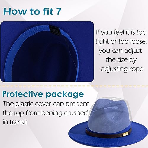 Image of Fedora Hats for Men Wide Brim Panama Hat with Classic Belt