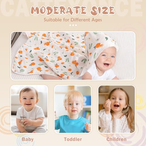 Image of 2 Pack Hooded Baby Bath Towels,Large 32 inchx 32 inch,Cotton Baby Bath Towel with Hood for Infant Toddler and Kids, Soft and Absorbent,Unisex Baby Bath Essentials. (Strawberries /Oranges)