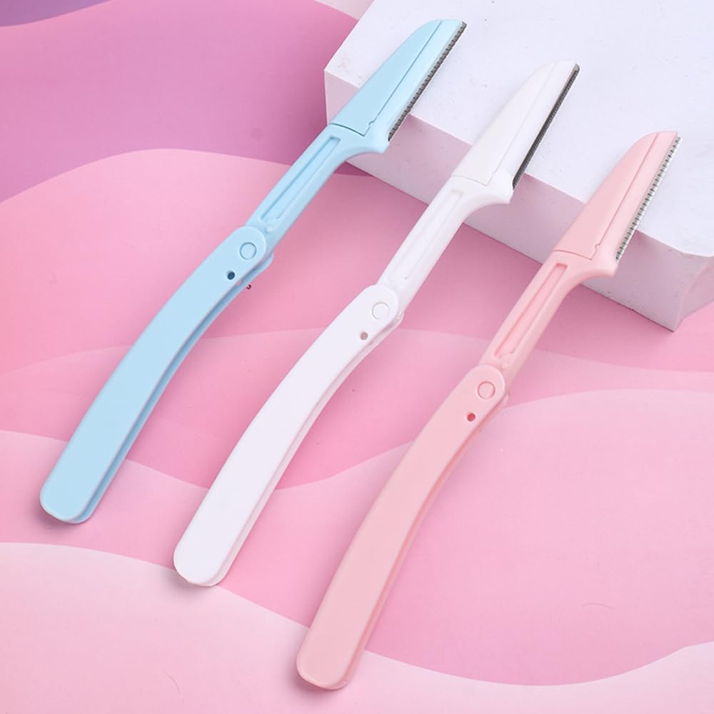 Maszynki do golenia twarzy dla kobiet, 6 szt., narzędzie do złuszczania dermaplaningu, składane golarki do brwi, przenośna maszynka do usuwania owłosienia twarzy, bezpieczne ostrze do golenia