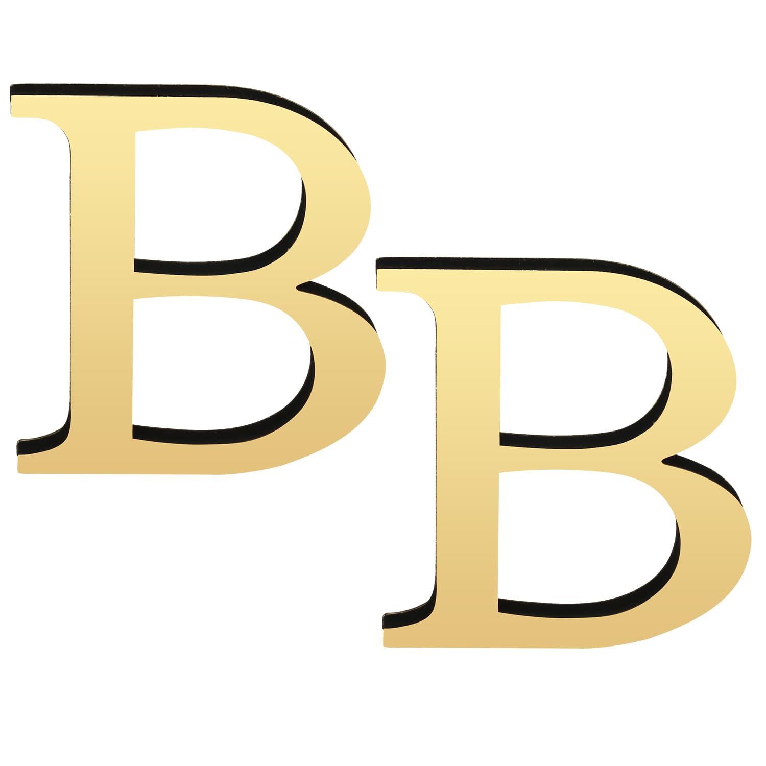 YIEMI 2PCS 3.93 inch 3D Gold Letters for Wall Decor Acrylic Premium Shiny Alphabet Signs for Birthday Party Wedding Home Room Decoration（B,2 pcs）