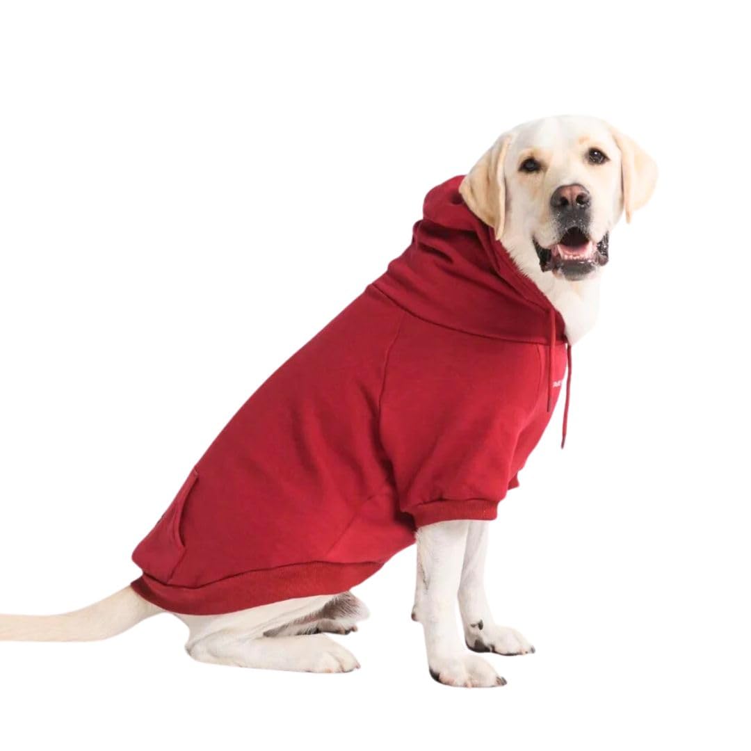 Spark Paws Dog Hoodie Jumper - Premium Quality, Buttery Soft, Superior Comfort and Fit, Calming Fleece Interior, Suitable for All Breeds - Burgundy, 4XL