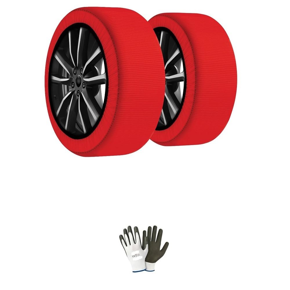 Paire DE Chaussettes À Neige pour PNEUS 185/65 R15 Cercle 15 Mesure M Homologue DISPOSITIFS pour Voitures, SUV, 4X4,FOURGONS,ANTIDÉRAPANTS pour Glace,Neige ET Neige Route