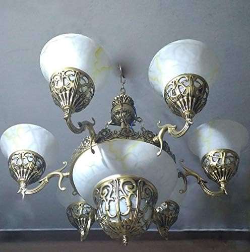 DarkVision Corded Electric, Metal 9 Light Chandelier Light, Golden Antique for Living Room/Bedroom/Cafe/Restaurant/Kitchen/Offices/Indoor/Outdoor and Home Decoration (1228 (9 Light), Without Bulb)