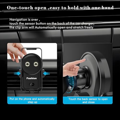 Cell Phone Holder Wireless car Charger,15W Auto Clamping Phone Holders for Your car fit for iPhone 16 15 14 13 12 Mini Pro Max 11 XR, Samsung Galaxy S24 Ultra S23 S22 S21+ Note 20 (Silver) - image 8