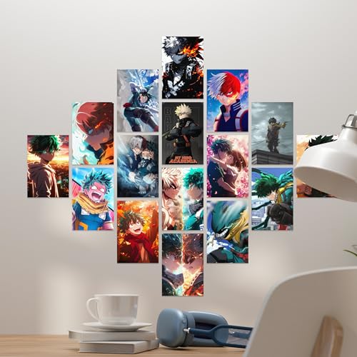 Image of My Hero Academia Poster Collage Set of 54 (4x6 Inch) - Premium Anime Prints Featuring Deku, Bakugo, Todoroki, All Might & More | Wall Art for MHA Fans, Collectors & Gift for Anime Lovers