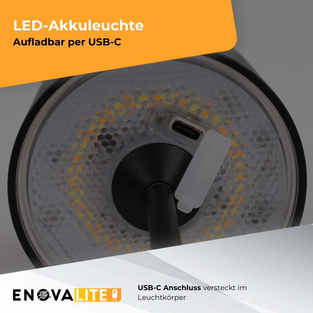 3x LED Akku Tischlampe kabellos mit Ladestation und Touch, Dimmbar, Warmweiß Neutralweiß Kaltweiß einstellbar - IP44 Tischleuchte Outdoor wiederaufladbar, Nachttischlampe, weiß