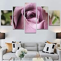 SIGNWIN 5 Panel Canvas Wall Art Pink Petal for Home Decorations Ready to Hang - 60