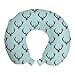 ABAKUHAUS Ciervo Cojín de Viaje para Soporte de Cuello, Motif Criatura Abstracta, de Espuma con Memoria Respirable y Cómoda, 30x30 cm, Pálida Seafoam Azul Marino