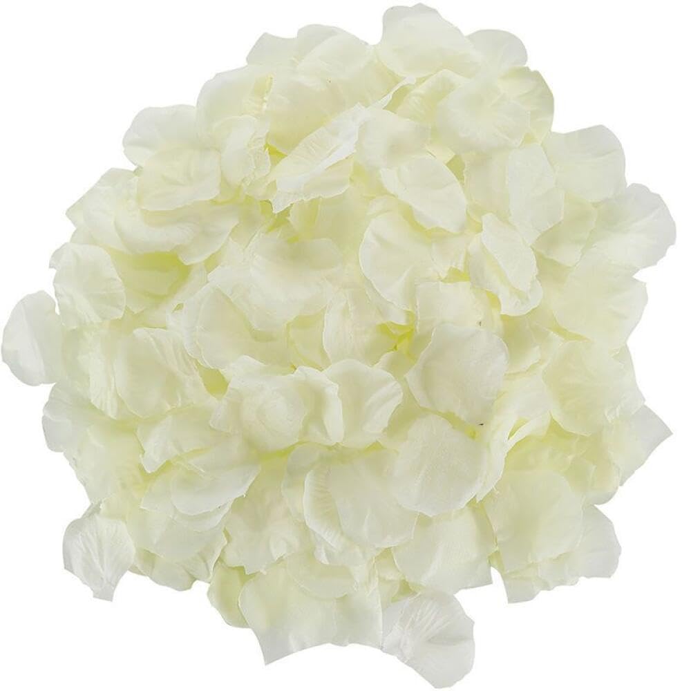 Goodern 2000 Pieces Rose Petals,Artificial Flower Petals Romantic Decorations Special Night Set for Wedding Event Party Valentine Dinner Table Decor Artificial Rose Petals Xmas Rose Gifts-Off-White