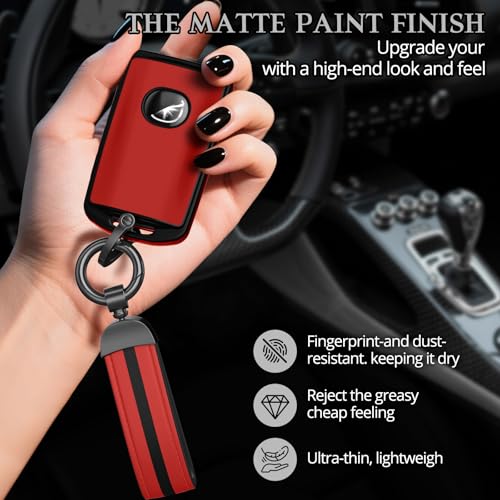 Image of For Mazda Key Fob Cover Accessories, Matte TPU Material, With a Cute Leather Keychain, for 2019-2025 Mazda 3,2020-2026 CX-5, CX-30, CX-9,CX-50