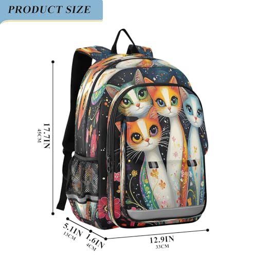 Kids Backpacks School Daypack College Bag Bookbag for Boys Girls Four Cats2