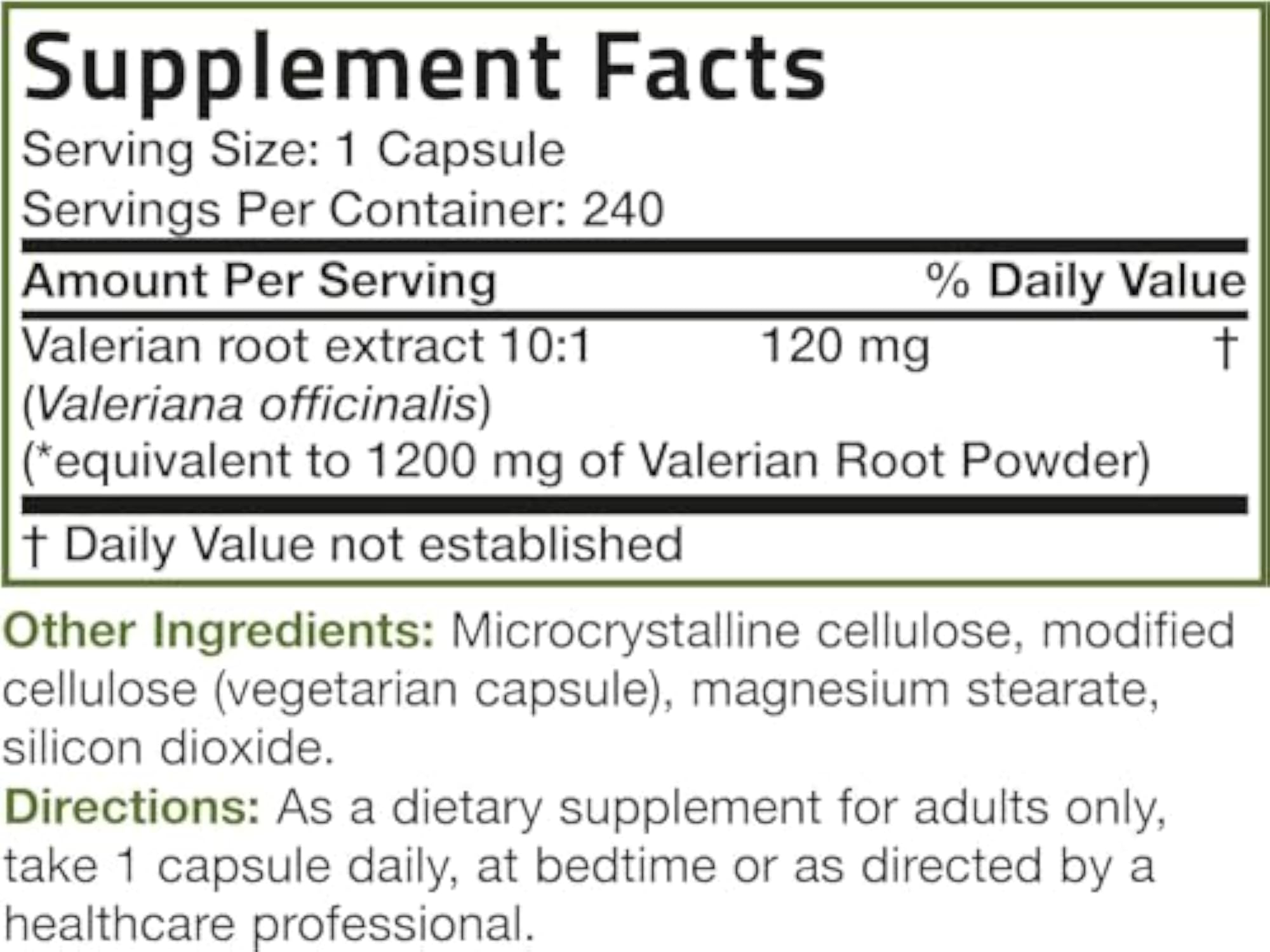 Valerian Root Capsules, 240 Count