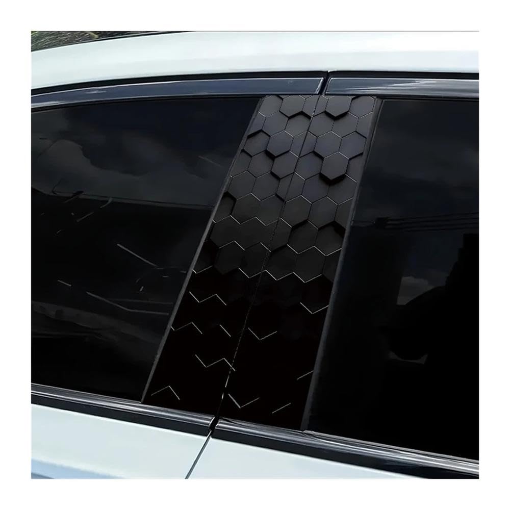 Car Parts 2 Pieces of Car Center Pillar Sticker Hexagon Smooth Material Protection Film