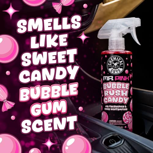 Image of Chemical Guys Mr. Pink Iconic Scent Interior and Exterior Car Care Bundle, Air Freshener Spray and Mr. Pink Super Suds Car Wash Soap, Sweet Candy Bubblegum Scent - 16 Fl Oz Each
