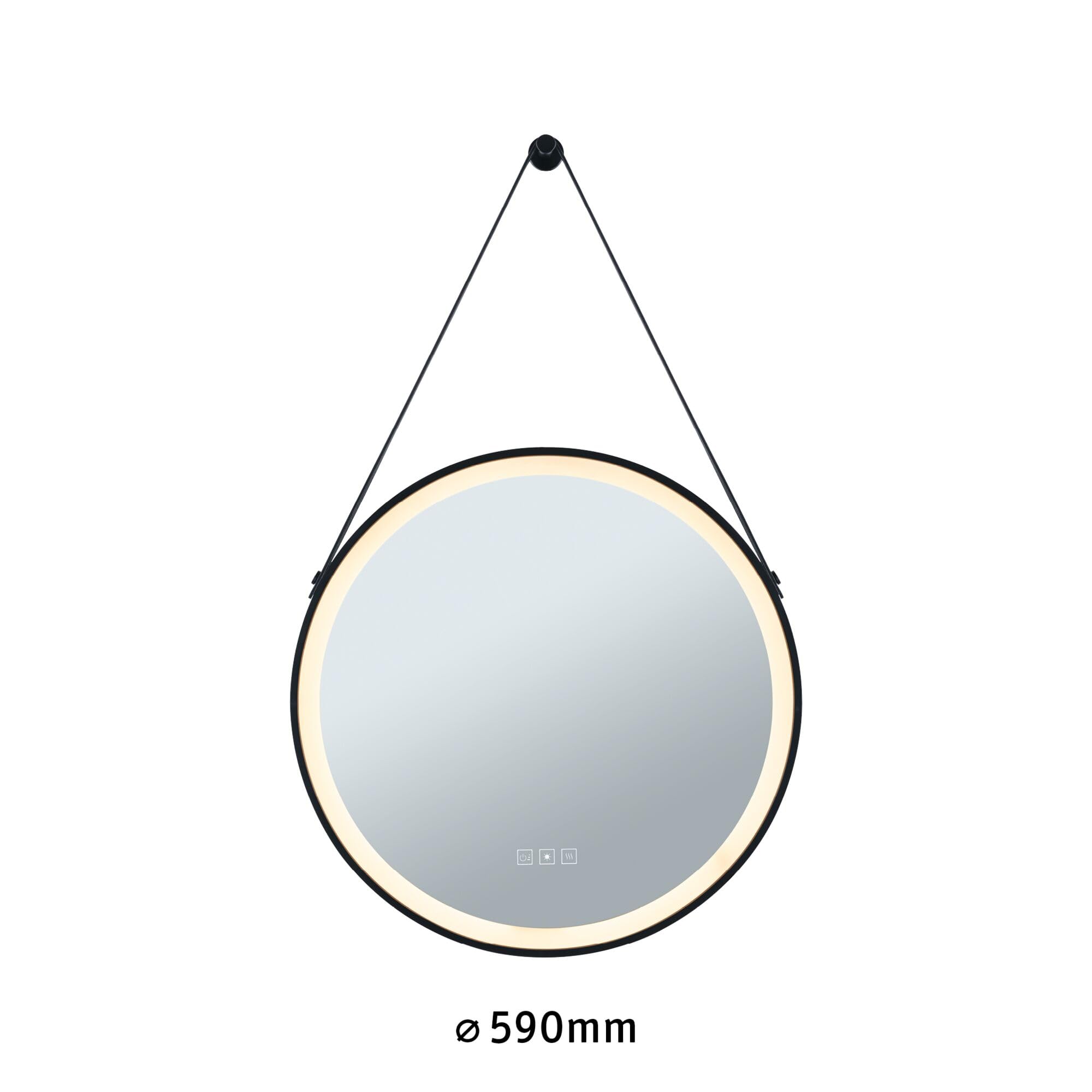 Paulmann 71089 LED Leuchtspiegel Mirra IP44 White Switch 750lm 230V 11,5W dimmbar Schwarz, Spiegel Badleuchte