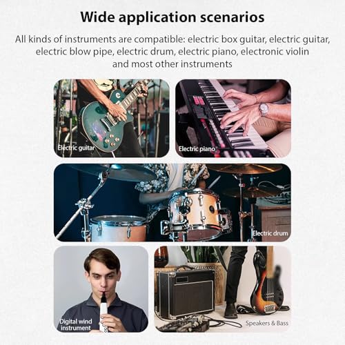 Sistema inalámbrico de guitarra 2.4G recargable, transmisor y receptor portátil, con conmutación de modo dual, plug and play, para guitarra eléctrica/acústica, bajo y violines miniatura 6