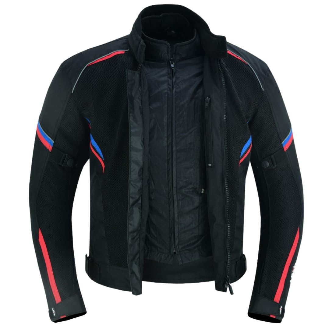 LOVO - Chaqueta Perforada Tricapa de Verano para Moto Hombre - Chaqueta Moto Hombre Verano Transpirable y Ligera - Chaqueta Moto Verano Hombre con Protecciones Homologadas - Alta Resistencia
