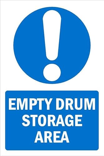 Empty drum storage area, informational sign - Self adhesive sticker (300mm x 200mm)