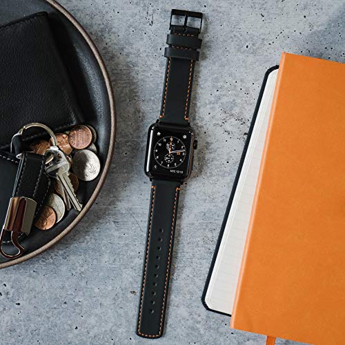 Image of BARTON WATCH BANDS - Top Grain Leather Watch Bands Compatible with Apple Watch Models - 1, 2, 3, 4, 5, 6, 7, 8, 9, 10, SE, Ultra & Ultra 2