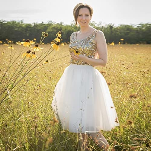 Wdpl Wedding Planning Women'S A Line Short Knee Length Tutu Tulle Prom Party Skirt Medium White thumb #2