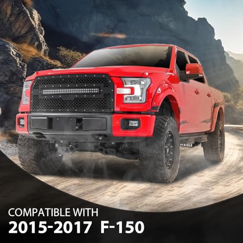 Image of GRAND ORANGE Headlights + Clear Fog Lights Assembly Compatible with Ford F150 2015 2016 2017 4PCS Clear Lens Black Housing Amber Reflector, FO2502335