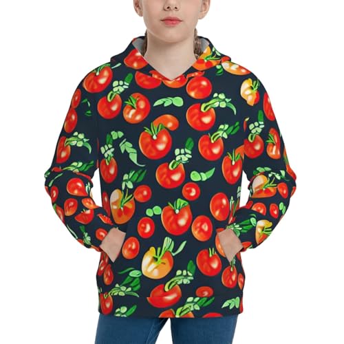 Tomatoes Kids Pullover Hoodies Boys Sweatshirts Girls Athletic Clothes with Pocket