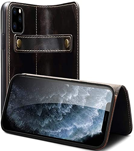 Funda para iPhone 12 Pro de piel auténtica legítima tacto suave Svart 2