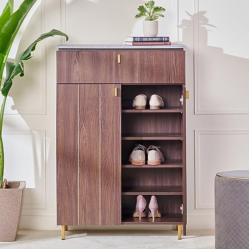 Image of Home Centre Roger 15 Pair Shoe Rack - Brown