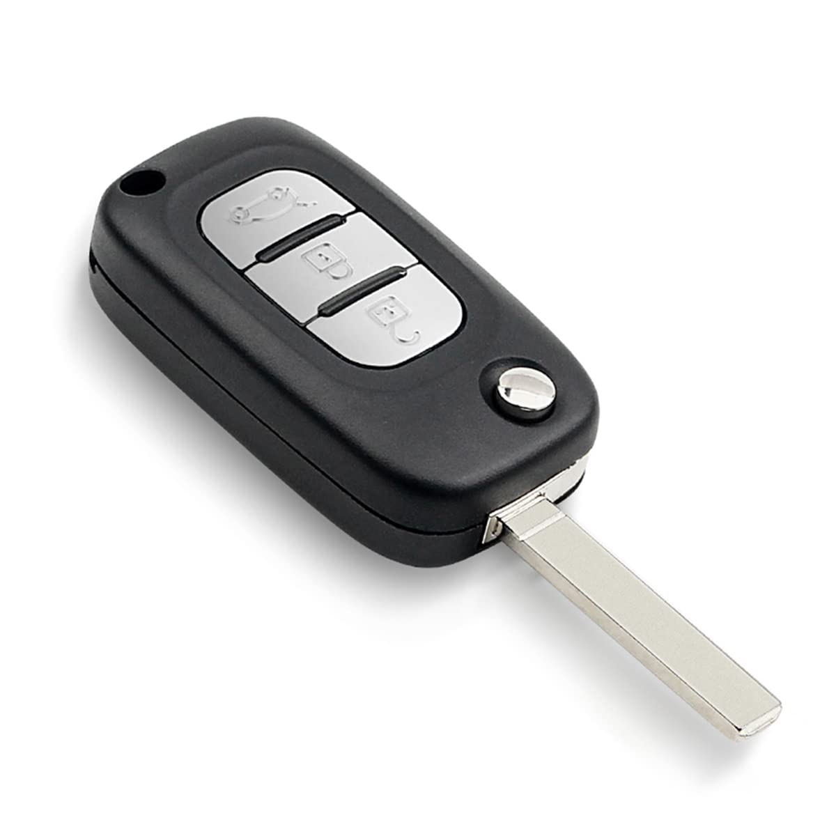Heart Horse Ricambio Chiave Guscio Telecomando pieghevole a 3 tasti Cover Guscio Chiavi telecomando per Re-nault Clio 3 Kangoo 2 Master Modus Twingo1con 433 MHz PCF7961chip 2006-2016