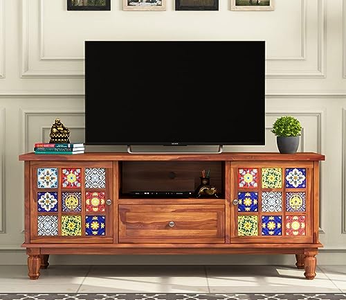 Sheesham Wood TV Unit for Living Room | TV Table Wooden Media Con...