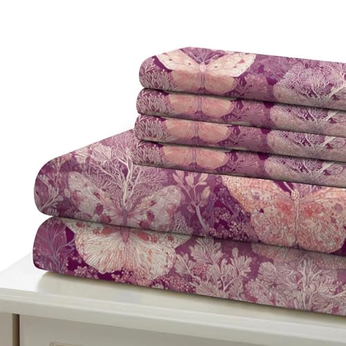 Housse de couette papillon hypoallergénique et microfibre douce 3D