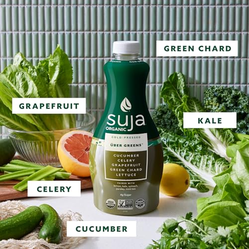 Suja Organic Cold-Pressed Uber Greens, Green Juice full of Leafy Green Cucumber, Celery, Chard, Lettuce, Kale & Grapefruit, Vegan, Plant-Based & USDA Certified (46 Fl Oz) - Image 6