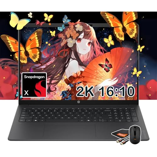 HP 16' 2K AI Laptop | Snapdragon X X1-26-100 Processor (Beats i9-10880H) | 16GB LPDDR5x RAM | 1TB SSD | 34Hr Battery | Portatil Computadora Laptop -Business School College | W/Mouse