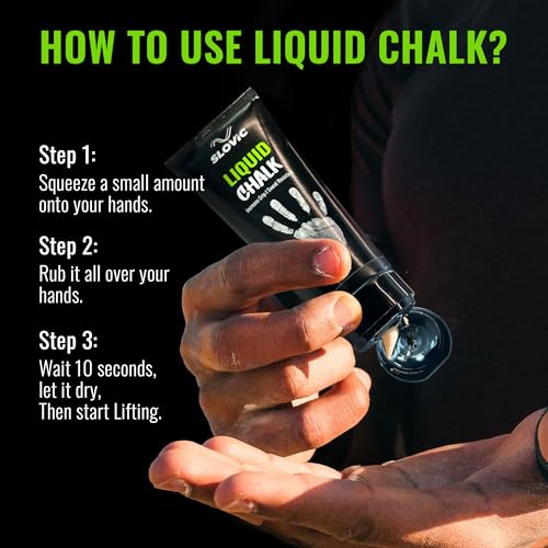 Image of Slovic Liquid Chalk for Gym [100 ML] | Chalk for Gym Hand Grip | Gym Chalk for Strong Grip in Weight Lifting | Gym Equipment for Barbell Rod Grip | Ideal for Workout, Gym, Rock Climbing & Crossfit