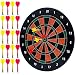 BETTERLINE Magnetic Dartboard Set - 16 Inch Dart Board with 6 Magnet Darts for Kids and Adults, Gift for Game Room, Office, Man Cave and Home (Brown)