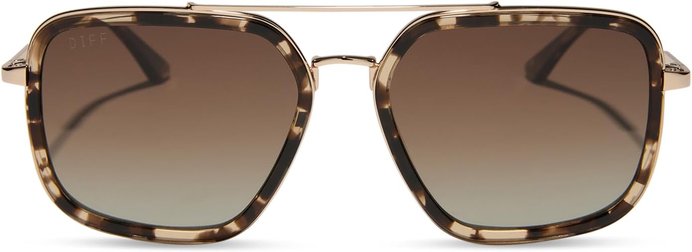 DIFF Jordan Designer Oversized Navigator Sunglasses for Women | 100% UVA/UVB Protection | Tortoise Frames - Image 3