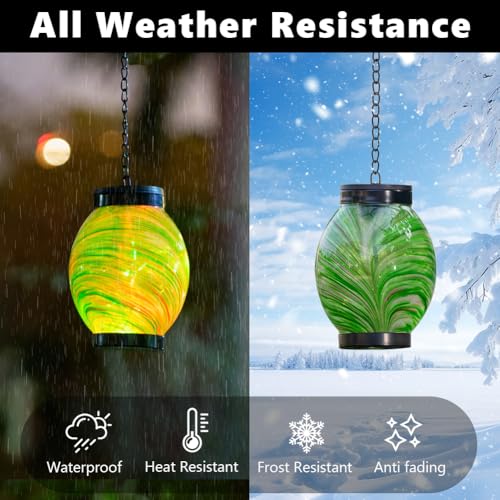 Lampe solaire LED à suspendre en verre pour table de terrasse et cour - 3