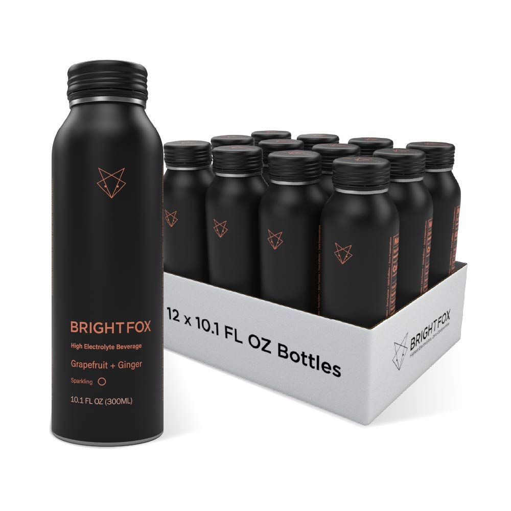 BrightFox Hydration | Grapefruit Ginger Sparkling Water | The Highest Electrolyte Beverage Zero Compromise | Vitamins Minerals Antioxidants Immunity | Zero Calories | 12 Pack