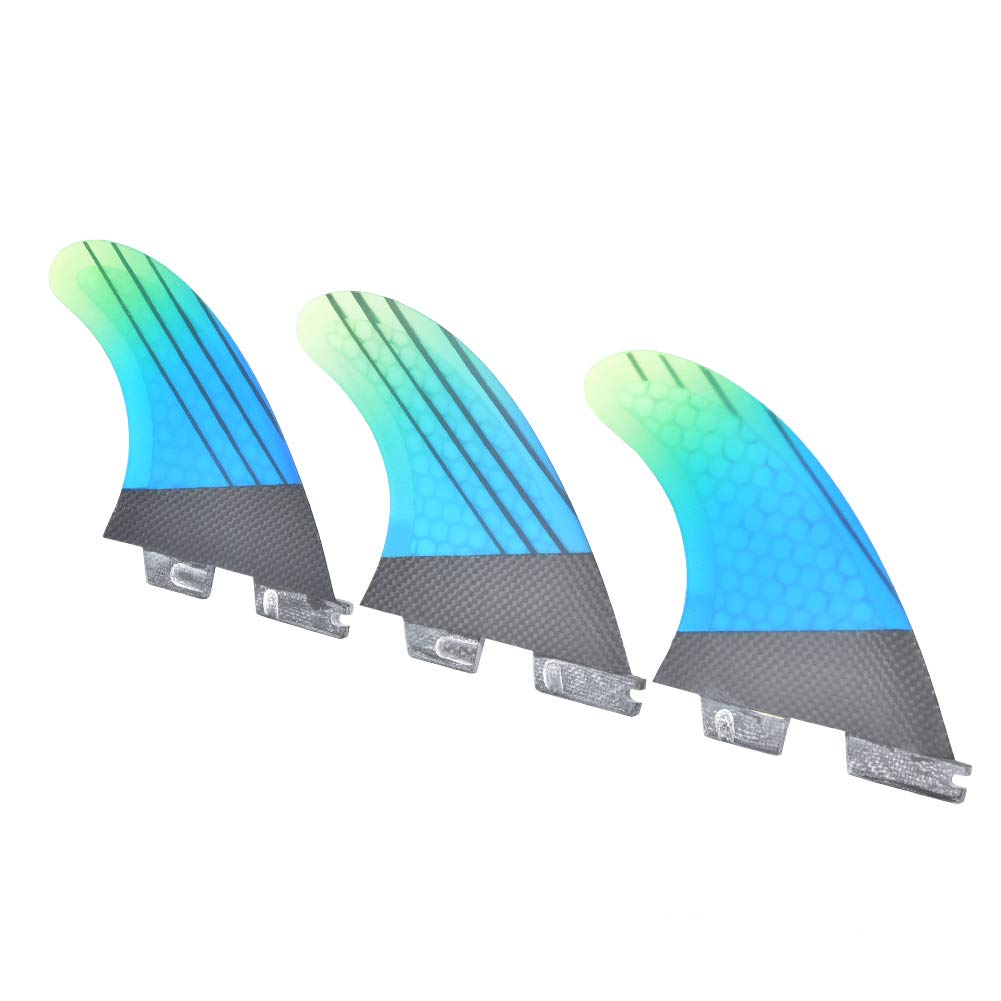 Fiberglass FCS2 elegante Agrase de surf verde de la aleta de aleta de surf de aleta flexible para ondas huecas y paletas de paleta