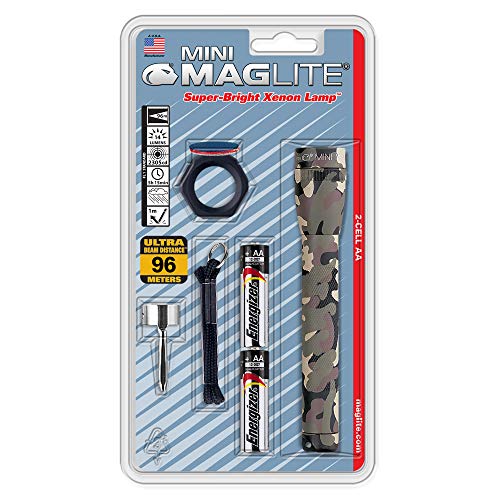 Maglite Mini Incandescent 2-Cell AA Flashlight Combo, Camo