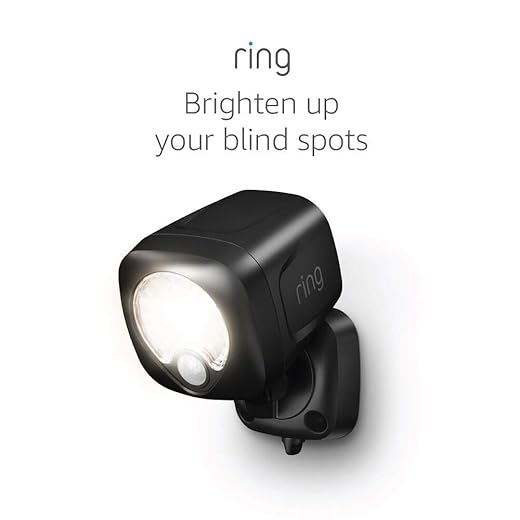 Ring Spotlight Battery — Motion-activated spotlight, bright LEDs, works with Amazon Sidewalk, Black