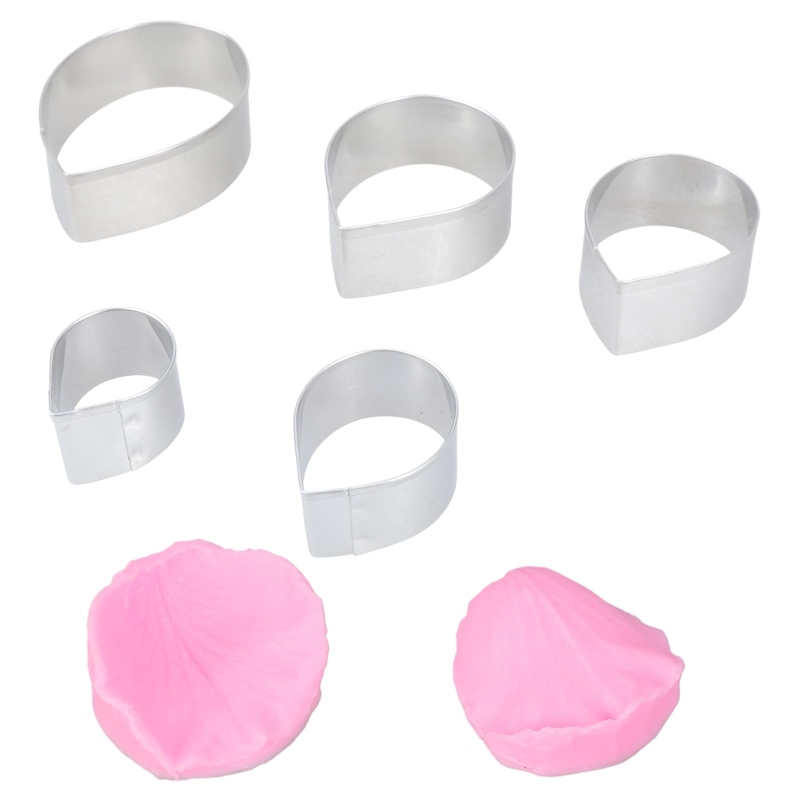 MICFENY Large Stainless Steel Peony Petals Veiner and Cutter for Cake Decorating Sugarcraft Fondant Mould Baking Tool
