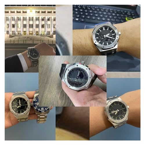 Kit modification GA2100 boîtier acier inoxydable luxe et bracelet caoutchouc de DASEB - 2