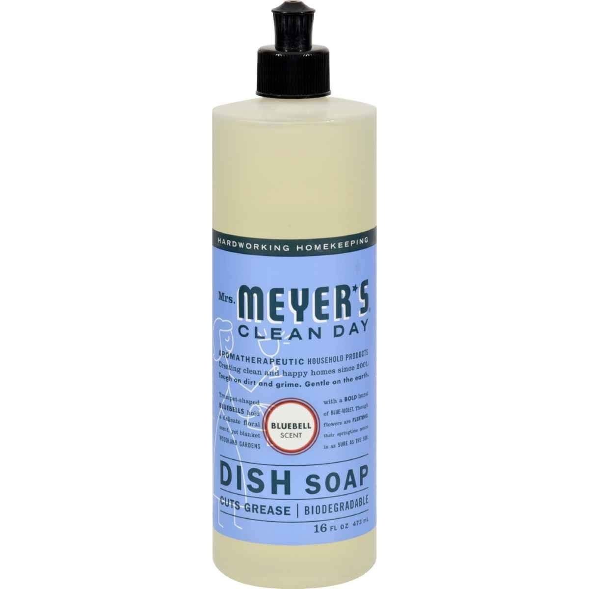 Mrs MeyerS Liquid Dish Soap Concentrated Bluebell Scent 16 Oz