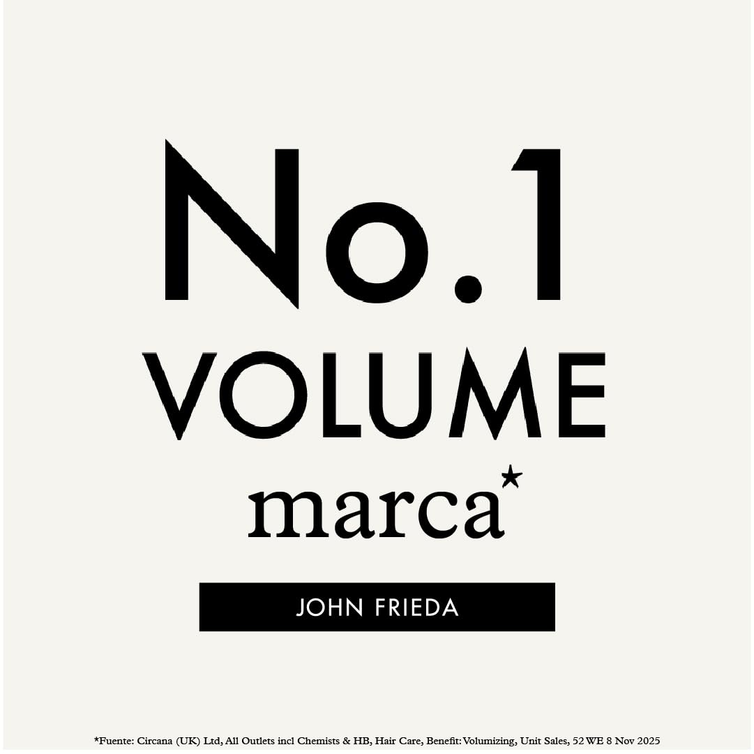 John Frieda Volume Lift Espuma Voluminizadora | Aporta Volumen y Cuerpo Duradero | Cabello Fino sin Volumen | Textura Ligera sin Apelmazar | Acabado Flexible y Natural | 200 ml