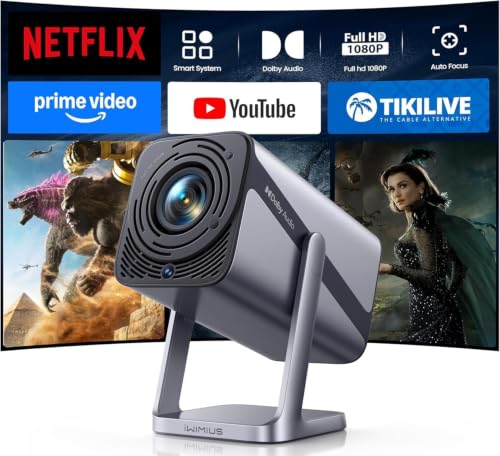 Image of [4K Support /Auto Focus /360Adjustable Stand]Smart-Mini-Projector with WiFi 6 and Bluetooth5.2, Native 1080P Portable Projector, Dolby Audio, iWIMIUS Outdoor Movie Proyector Compatible with Netflix