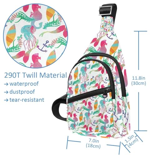 Sac à bandoulière imperméable contre la pluie avec motif algues