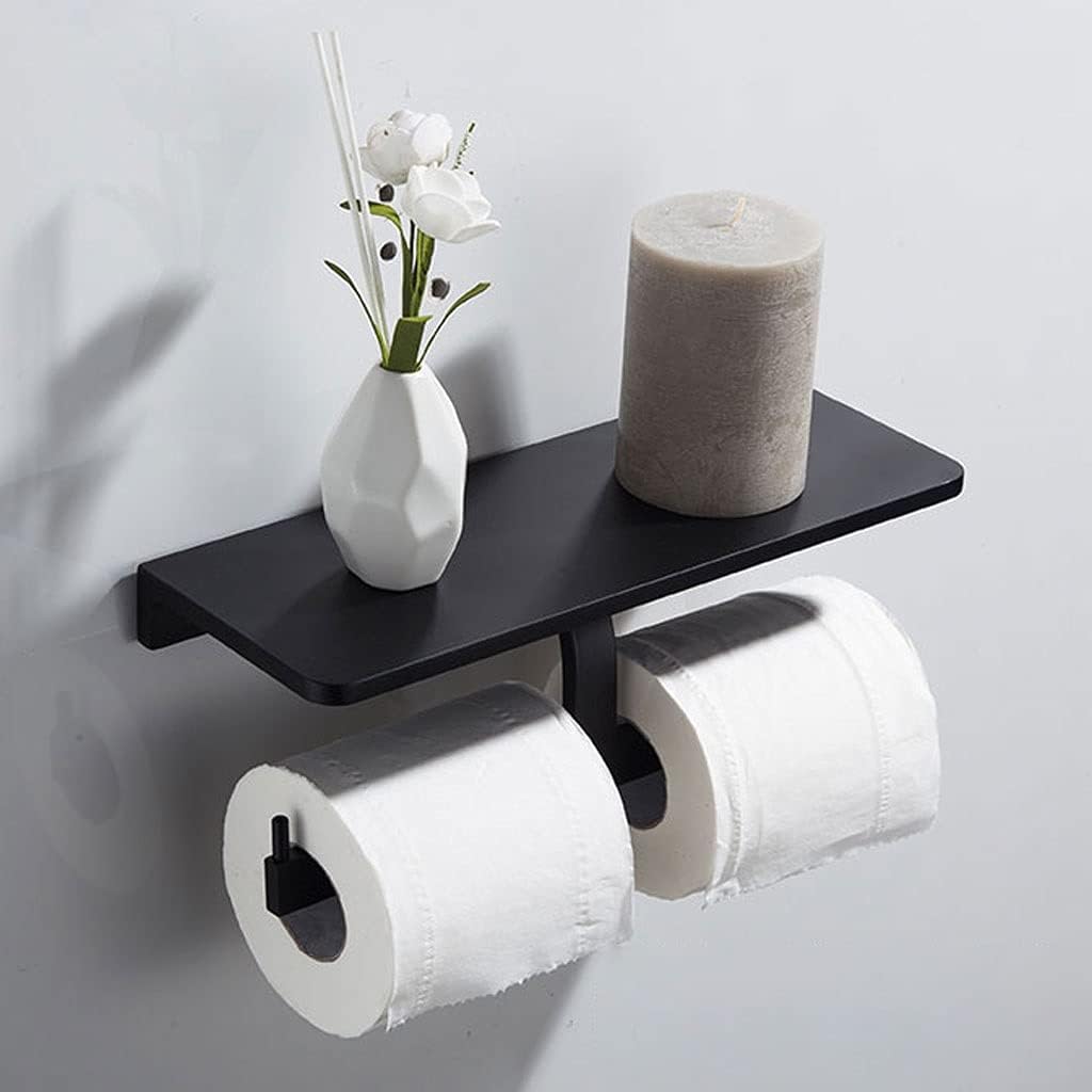 Toilet Paper Holder Toilet Paper Holder, Space Aluminum Roll with Shelf Wall Mounted for Bathroom for Bathroom